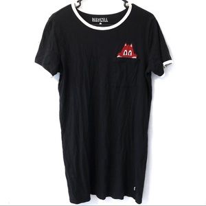 DABS MYLA FOR VANS BLCK T-SHIRT SKATER DRESS M